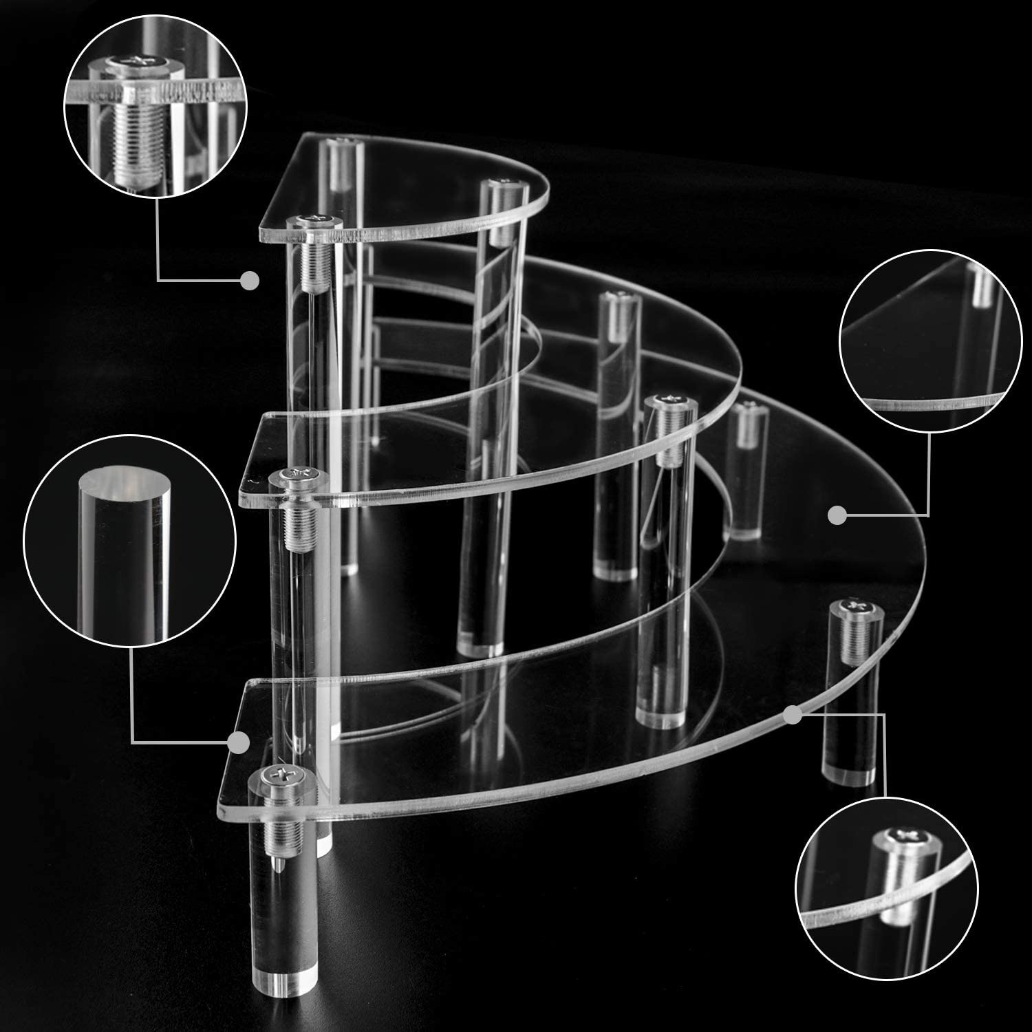 3-Tier أكريليك مستدير كب كيك ح - مراجعة Pop Display Shelf وسعره
